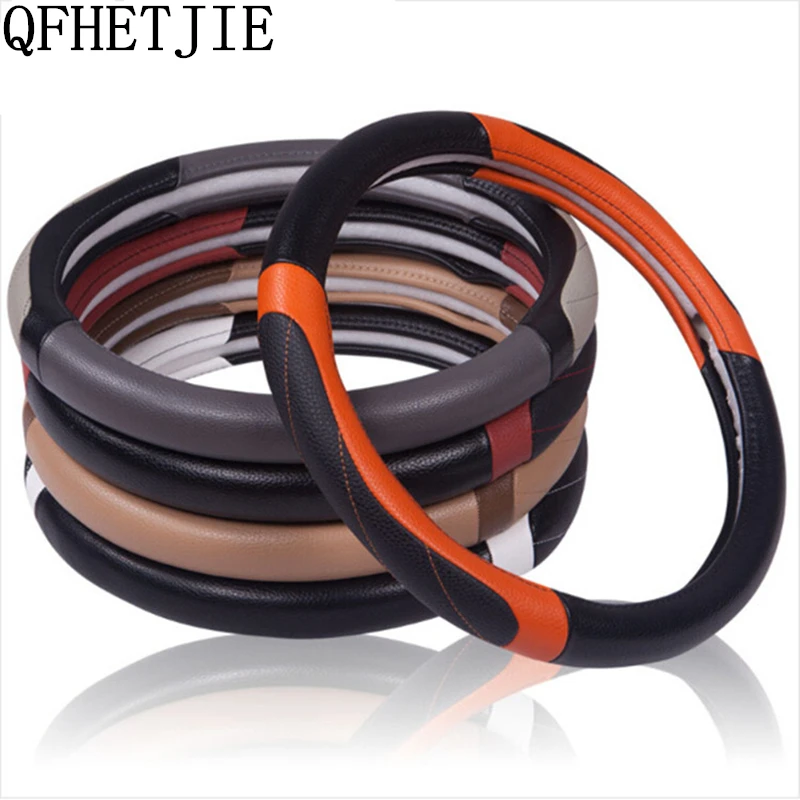 

Applicable to a Diameter of 38 Cm / 15 "fashion Sports Car Steering Wheel cover Artificial Leather Car Interior Anti-skid Direc