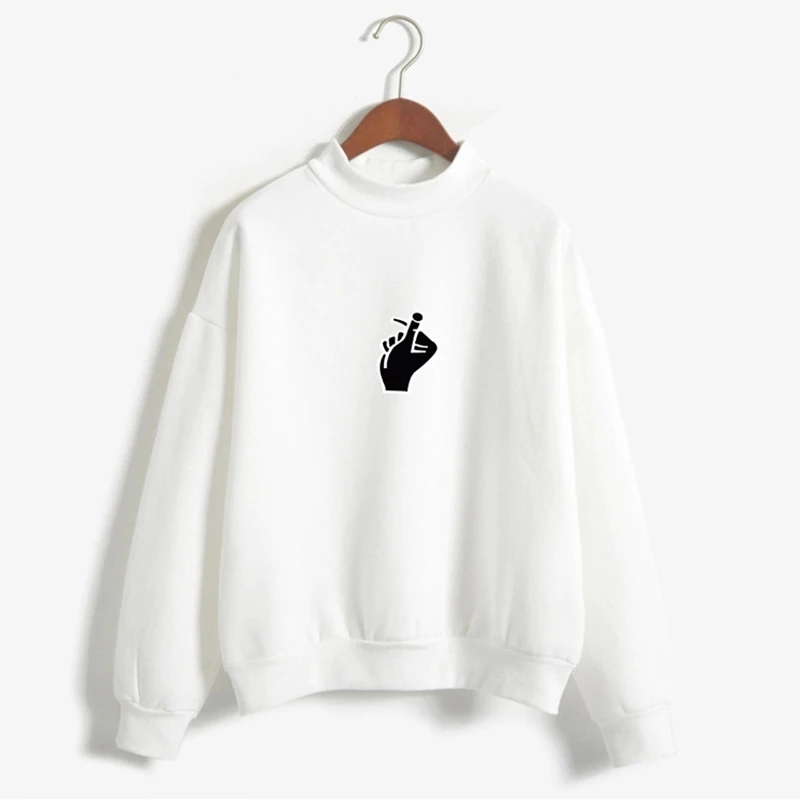  Fashion Women Hoodies Sweatshirt 2018 Autumn Winter Thicken Harajuku Kawaii Gesture Print Long Sleeve Pullovers M-2XL (9)