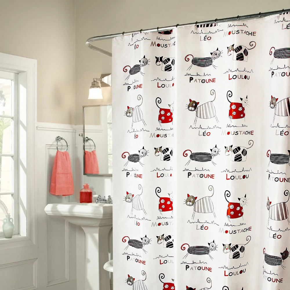 Polyester Imperméable Rideaux de Salle de Bain Rideau de Douche Anti Moisissure Plus épais Rideau de Douche Textile avec 12 œIllets Renforcés et Un Ourlet Lesté