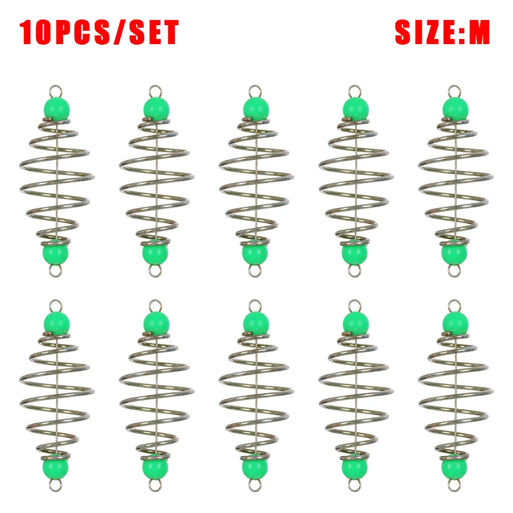 10 шт./партия, золотой цвет, рыболовная приманка, пружинная приманка, встроенные подвесные снасти из нержавеющей стали, фидер, высокое качество и стиль