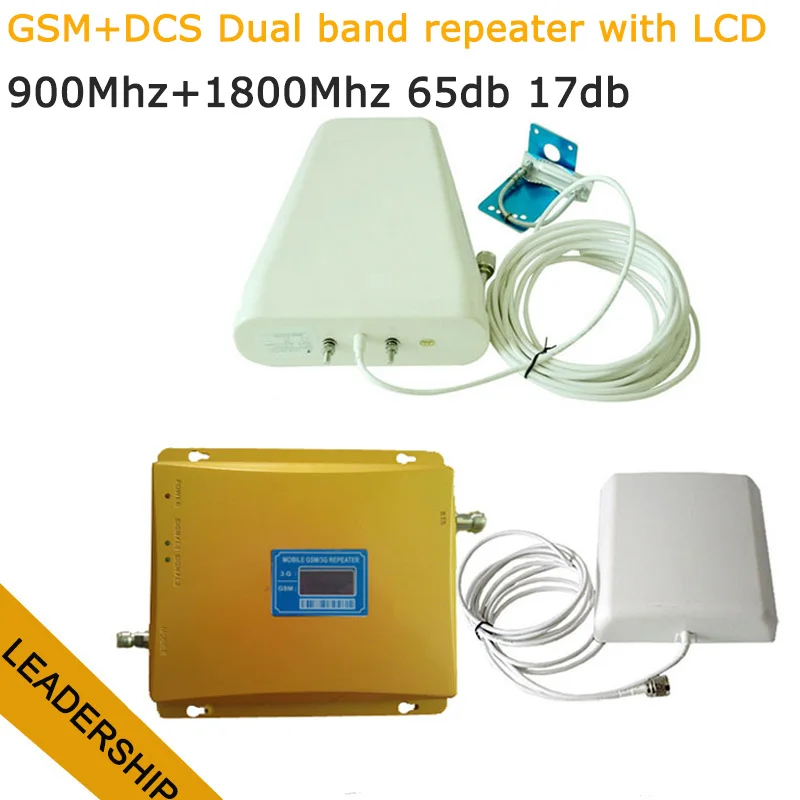 Работа 300 квадратных м GSM/DCS 900 МГц 1800 МГц 65 дБ 17 дБ 2G 3g мобильный телефон ретранслятор усилитель внутренняя наружная антенна