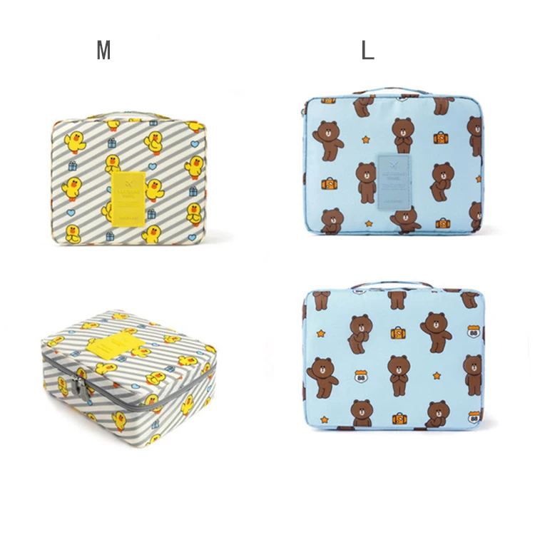 سيدة منظم السفر حقيبة مستحضرات تجميل أنيقة جمالك أكياس كبيرة قدرة المرأة تخزين الدب البني حقيبة مستحضرات تجميل