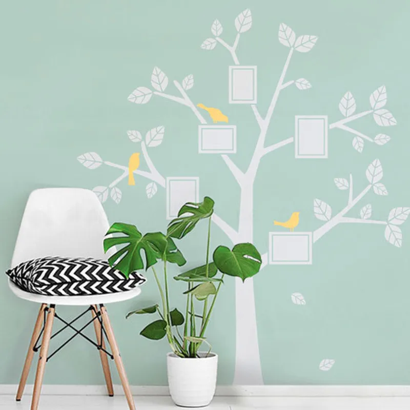 Huge Family Tree Decal Vinyl Birds Stickers Kids Photos Tree Wall Decals Nursery Bedroom Wall Art Home Decor Size 67 X 75 5 Inch