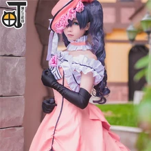 Anime Black Butler Ciel Phantomhive Cosplay Costume Hat+Gloves+Dress+Chaplet+Free Shipping D vevefhuang black deacon black butler ciel phantomhive cosplay dress princess clothing costume with hat glove