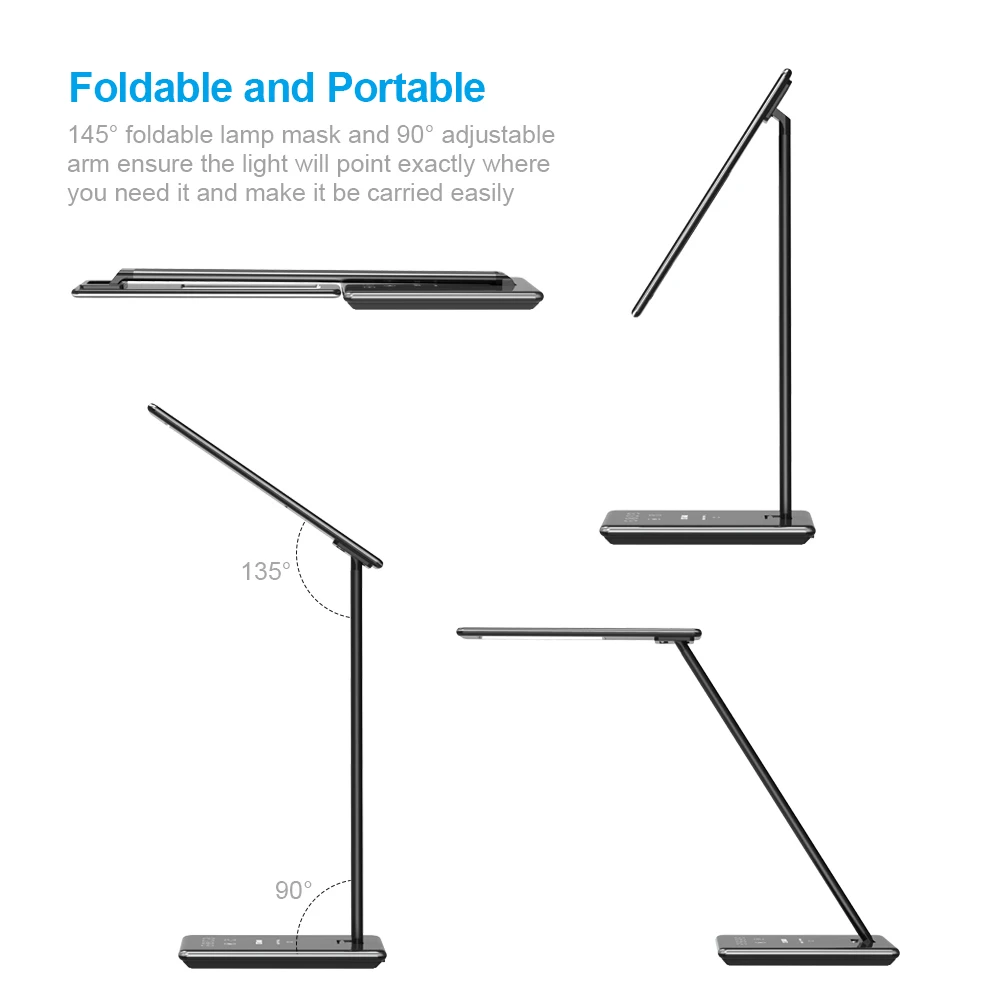  Desk Lamp LED Table Light Wireless Charger for Phone Study Working Reading Office Dimmable 4 Lighti - 32880516538