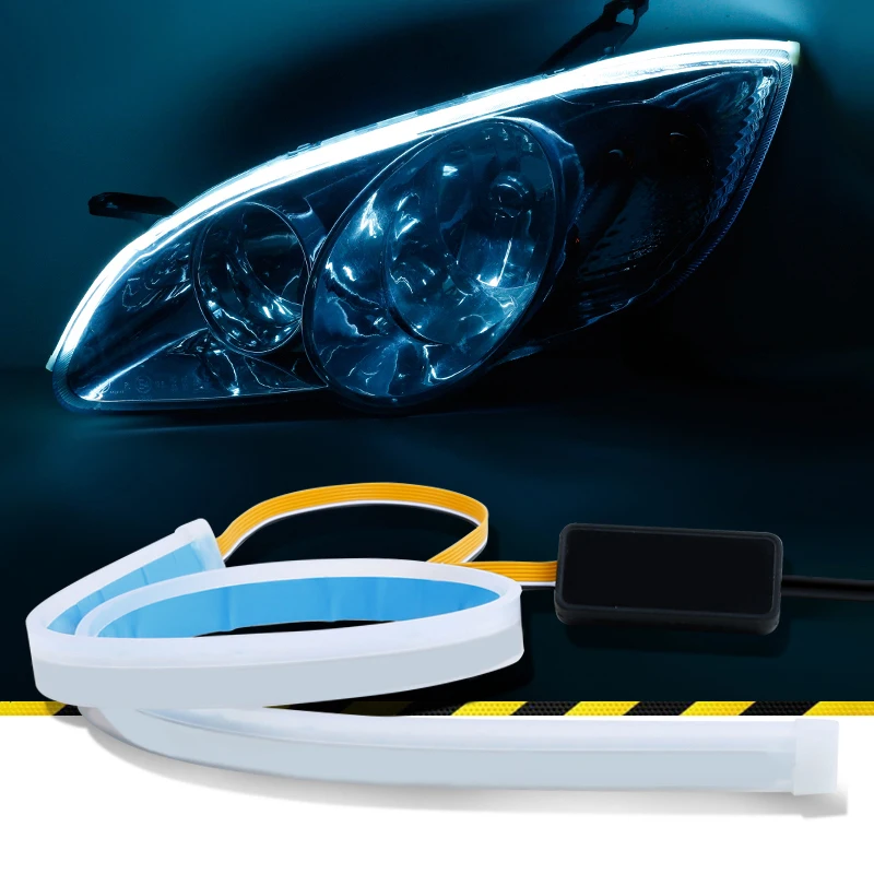 

2 pcs Daytime Running Lights Universal Car style DRL LED strips Angel eyes Turn Signal lamps levels tape light for Auto products