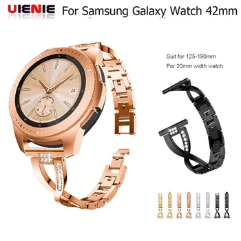 

Women Diamond Bracelet for Samsung Galaxy Watch 42mm/Active 2 1 Band for Samsung Gear S2 Quick Release Strap Metal Wrist Belt