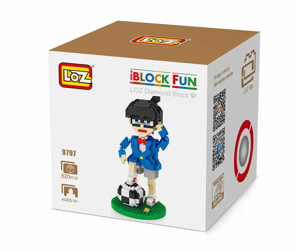 LOZ алмазные блоки детектива японского аниме фигурки строительные блоки футбольная Сборка игрушки для детей развивающие 9797