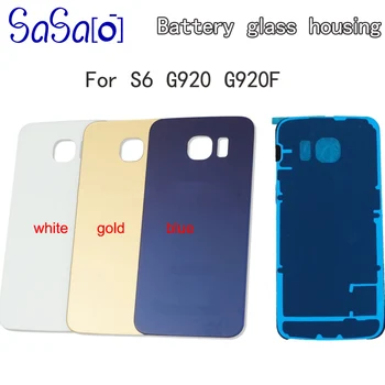 

50Pcs Back Glass cover Replacement For Samsung Galaxy S6 G920 G920F Battery Door Case housing with sticker + IMEI print parts