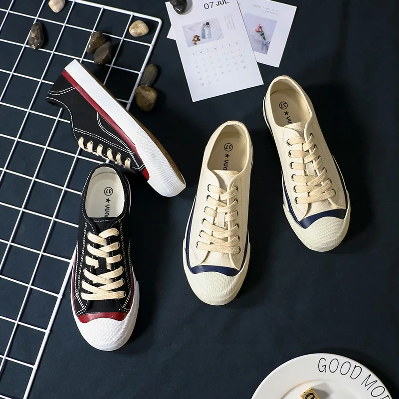 

2019 Fashion Youth Ladies Shoes Casual Sports Shoes Breathable Hiking Canvas Shoes Ladies Lace Flat Shoes Platform Sneakers