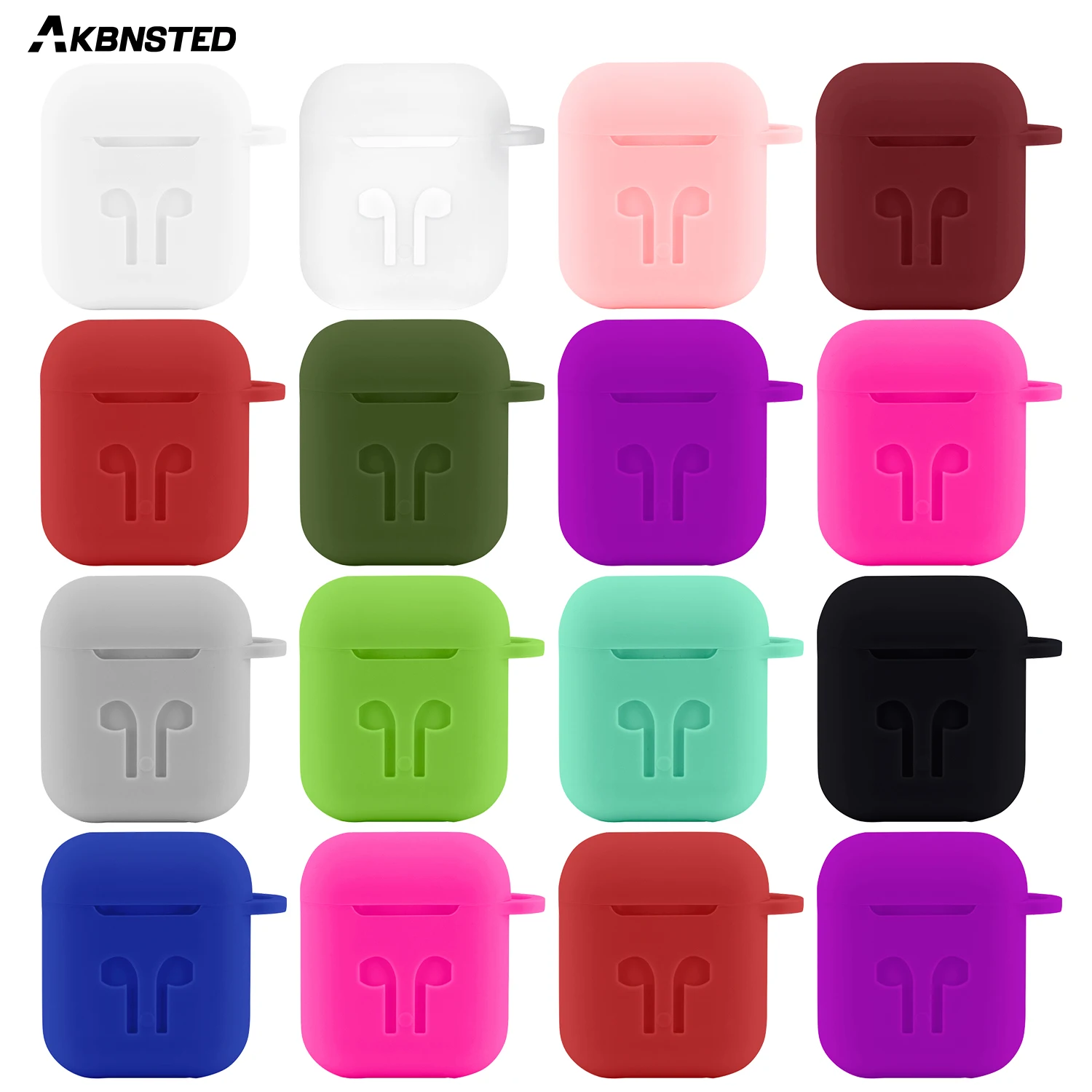 

AKBNSTED Soft Silicone Case For Airpods Shockproof Cover For Apple AirPods Waterproof Earphone Cases Charging Box Protector Case