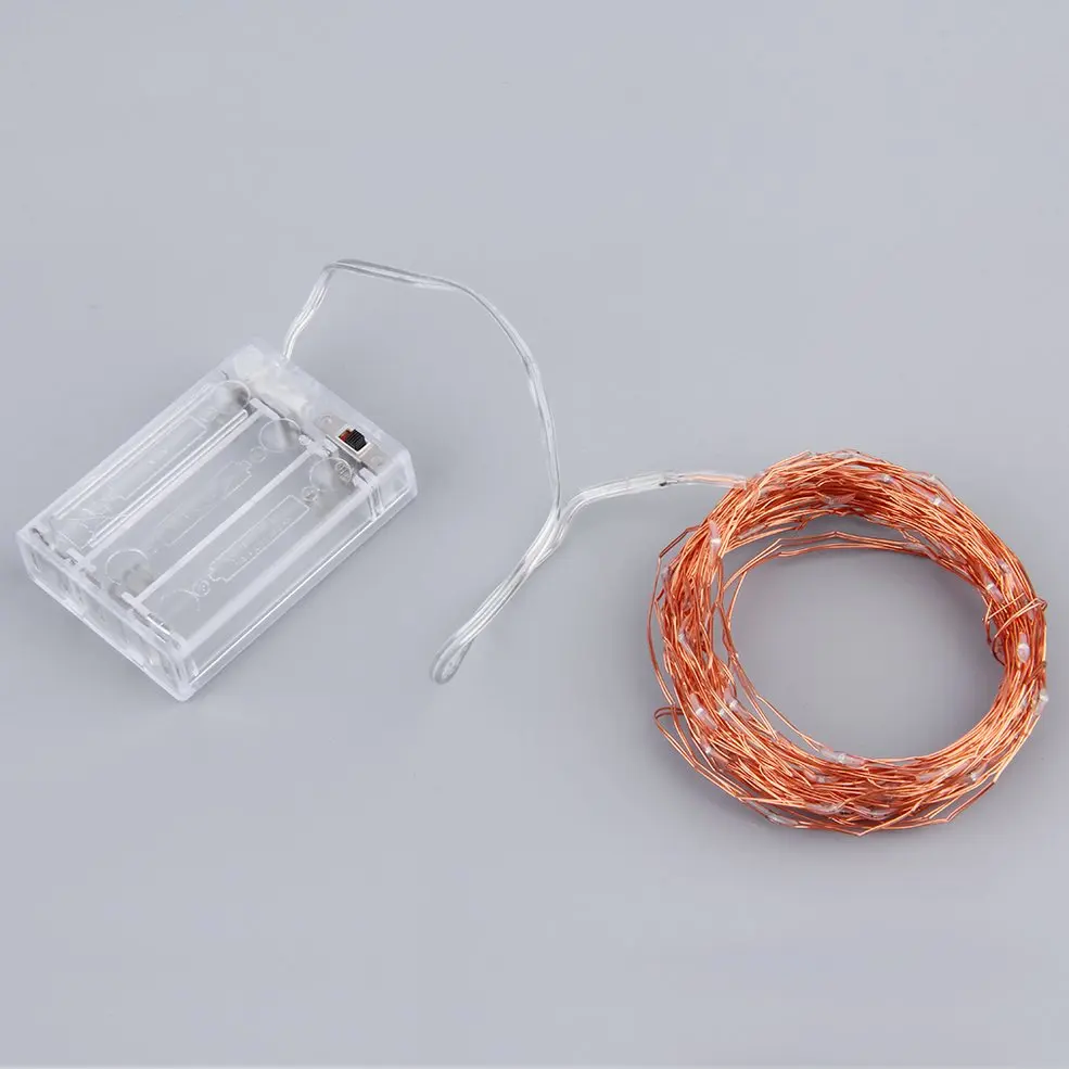 

10 pcs 10M 100LED Copper Wire Xmas Wedding String Fairy Light Lamp Battery Operated Red