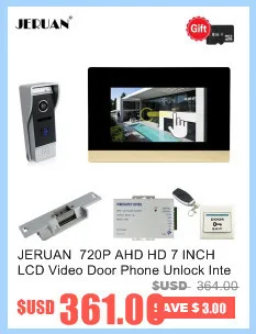 JERUAN 720 P AHD HD 7 дюймов ЖК-дисплей видео-телефон двери разблокировки внутренней Системы комплект сенсорный экран монитора Камера с