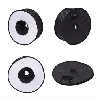 

1Pc 45CM Round practical PortableUniversal Folded Magnetic Ring Flash Diffuser Softbox for Macro Portrait Photography Convenient