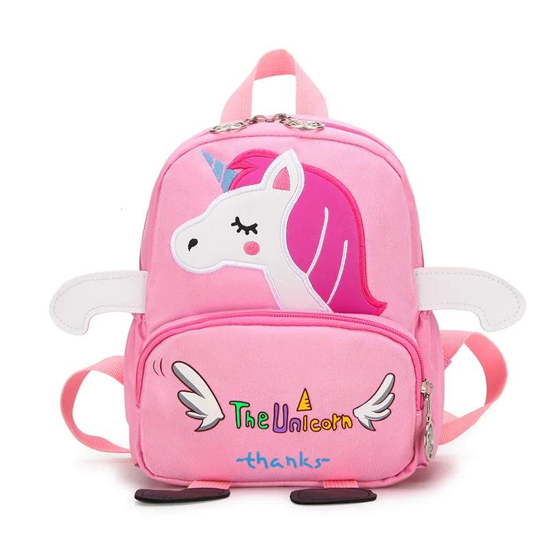 Новая детская школьная сумка с мультяшным единорогом, Детский рюкзак, милый детский сад, мультяшная сумка, анти-потеря, маленькая школьная сумка для малышей - Цвет: Розовый