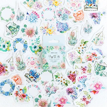 

Flowers And Plants Decorative Washi Stickers Scrapbooking Stick Label Diary Stationery Album Stickers