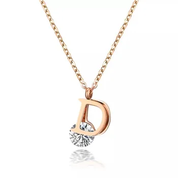 

2020 New Fashion Jewelry Crystal from Swarovskis Titanium Steel Letter D pendant necklace for Women and Female Fit Wedding Party