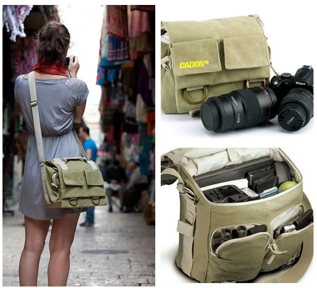 Canvas Waterproof Slr Dslr Camera Case Lens Insert Pouch Shoulder Canvas Waterproof Slr Dslr Camera Case Lens Insert Pouch Shoulder Sling Bag Messenger Gadget For