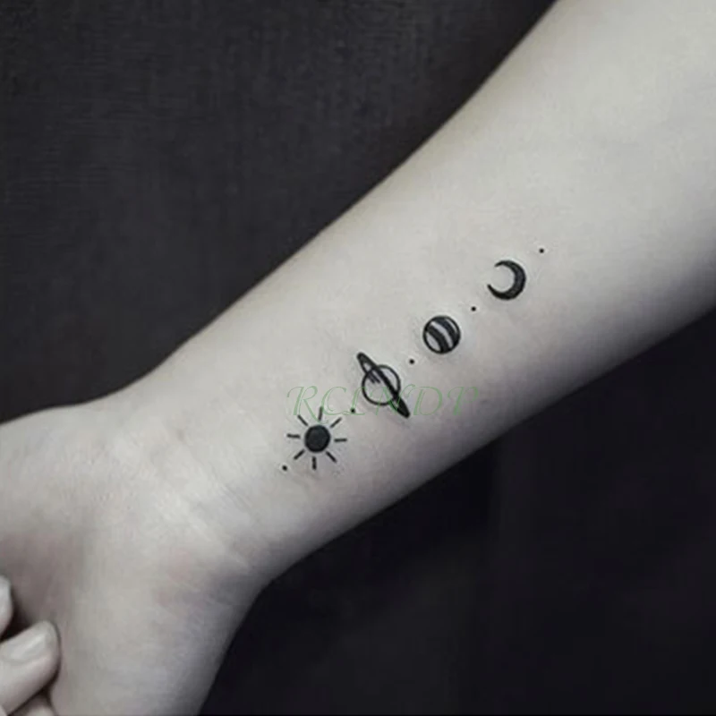 

Waterproof Temporary Tattoo Sticker sun moon planet tatto flash tatoo fake tattoos for kids men women