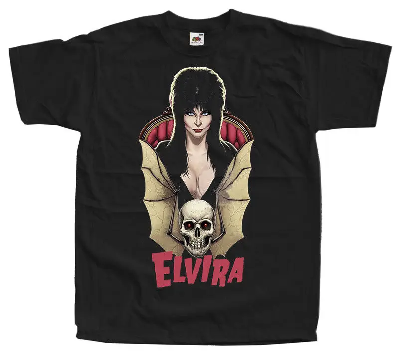 

Elvira Mistress Of The Dark Movie Poster Homme Funny Tshirts Fashion Harajuku Tshirt Homme Humour T Shirt Brand