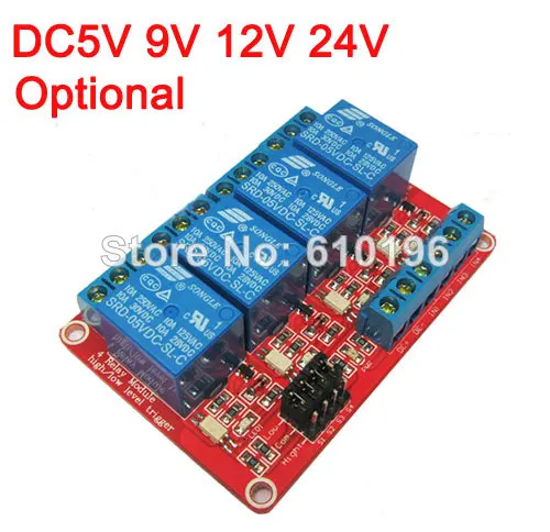 

5V 12V 24V 4 Channel Relay Module With Optical Coupling Isolation High and Low Level Trigger