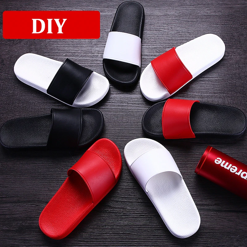 

Private Custom slippers DIY logo pattern characters lovers Couple antiskid men slippers characteristic slippers Emoji slides