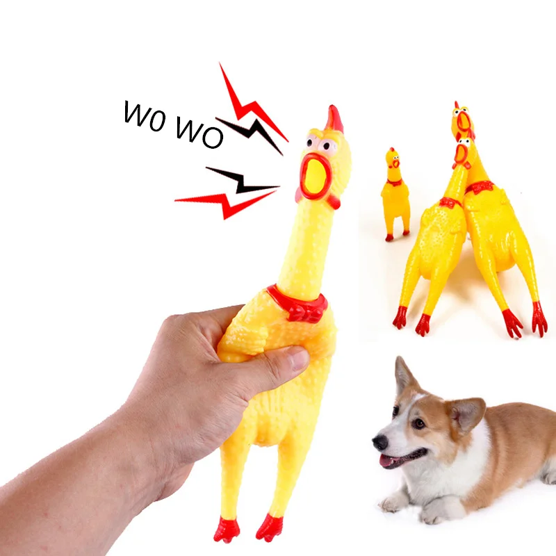 Novelty Squeaky Dog Toy Screaming Rubber Chicken for Dog Cute Pig