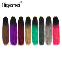 Aigemei, вязанные крючком косички, синтетические косички, волосы, Сенегальские, крученые, высокотемпературные волокна, волосы для наращивания, 24 дюйма, 20 корней/упаковка