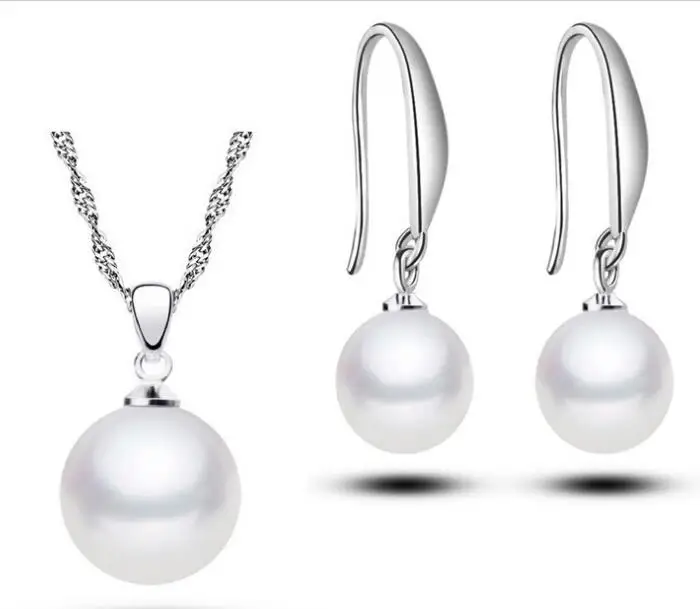 simulated pearl jewelry sets drop earrings for women statement necklace ...