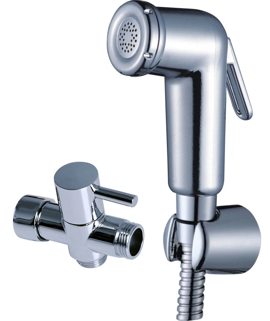 7/8" T 2 Ways Toilet Hand Held Bidet Shattaf Sprayer Shower Kit adapter,Holder