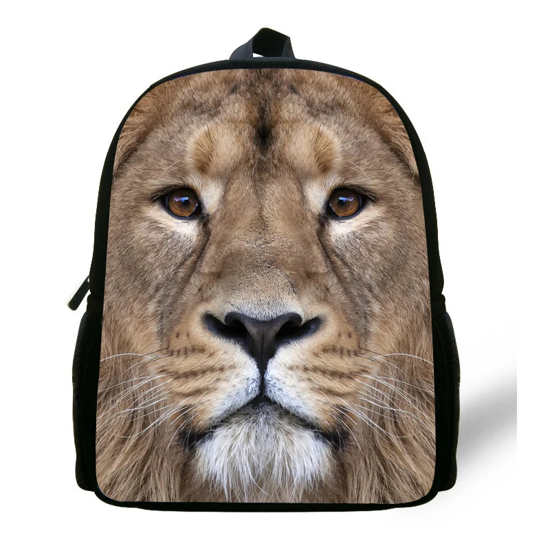 12 inch Kids Backpack Animal Print Lion Backpack Girls School Bags