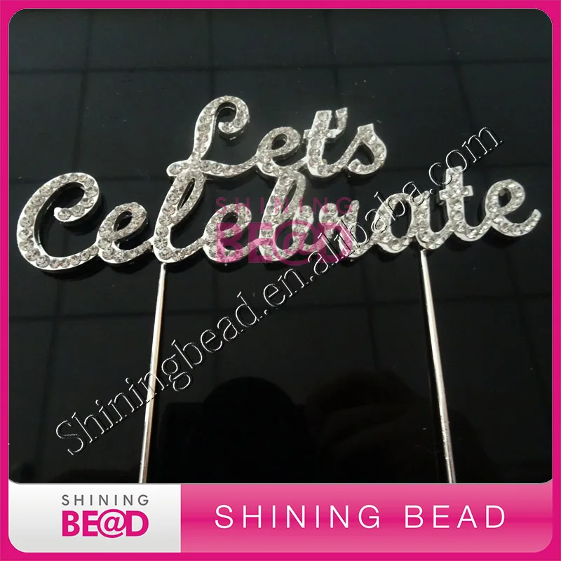 Free Shipping,Celebrate Rhinestone Wedding Cake Topper, Wedding Celebrate Cake Topper free shipping