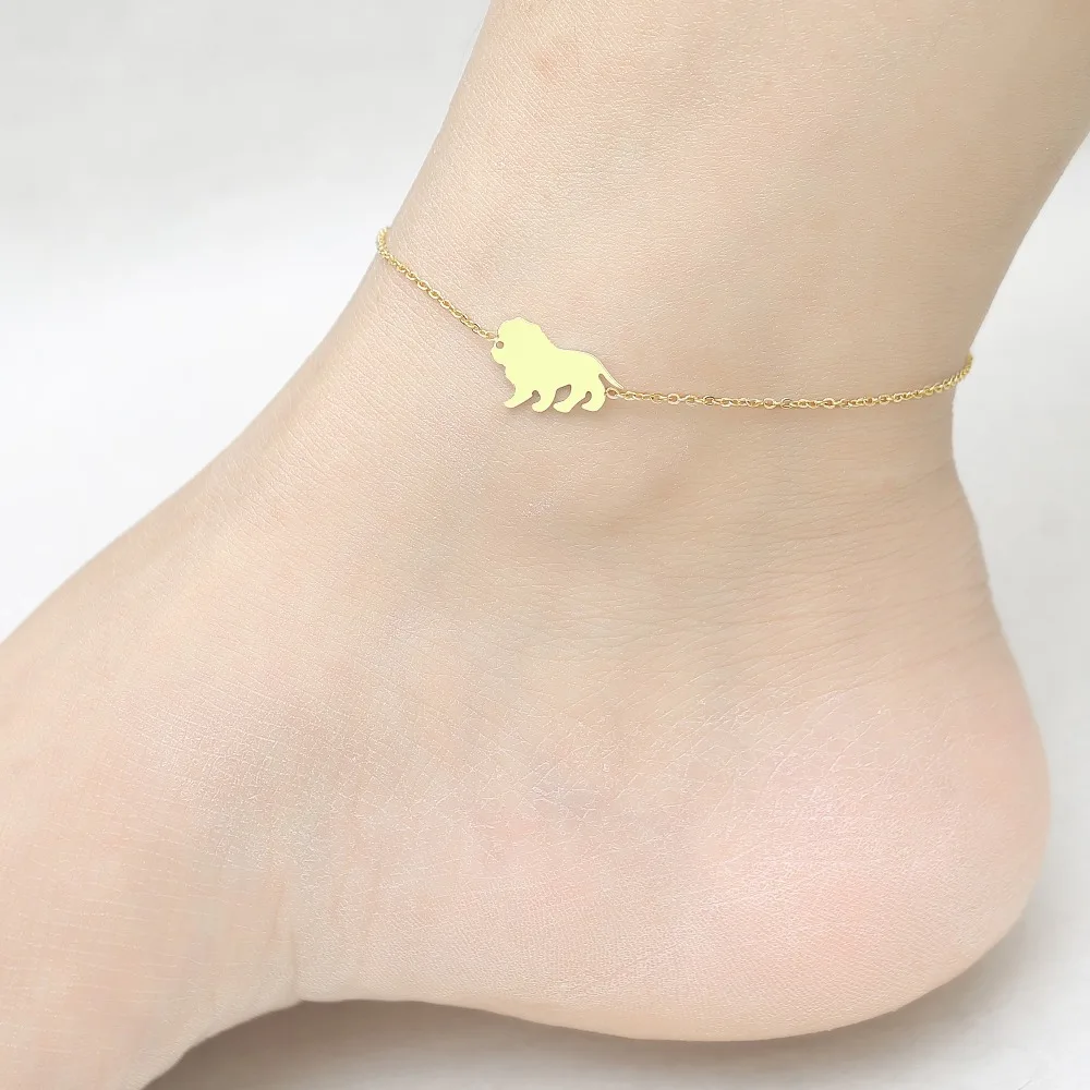 

Stainless steel anklet cheetah cat unicorn zebra giraffe lion tree bear elephant squirrel and other animal anklets