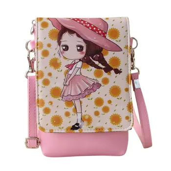 

Lady Girl Cartoon PU Handbag Mini Crossbody Shoulder Bag Messenger Pouch Purse