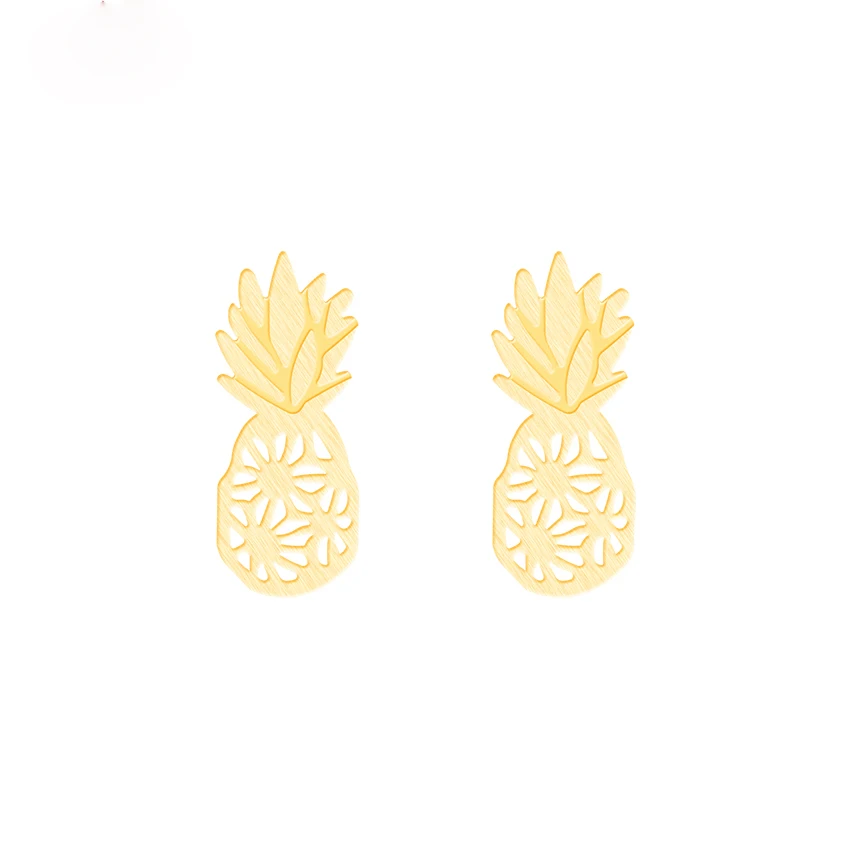 

ACEBFEET Minimalist Stainless Steel Pineapple Stud Earrings For Women Boucle d'oreille Femme Brincos Fashion Fruit Jewelry