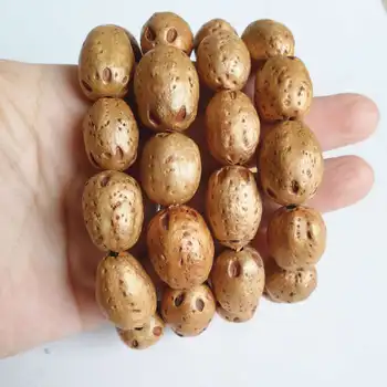 

BRO844 Natural Bodhi Seeds Prayer Wrist Hand Mala Buddhist five eyes Bodhi Bracelets for Man 10pcs lot Free ship