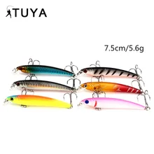 1pcs 7.5cm 5.6g Minnow Fishing lures pencil fish Artificial Bait 3D eyes short tongue Hard Bait wobbler popper Striped bass
