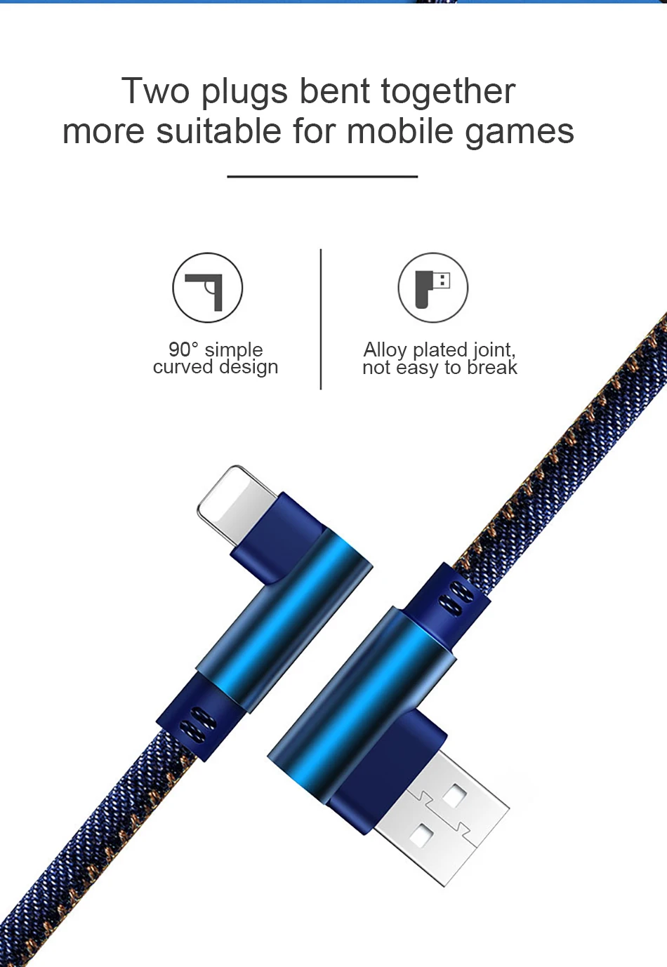 NOHON 90 Degree Fast Charging Data Cable Lighting For iphone XS MAX X XS XR 8 7 6S 6 5S 5C 5 Plus Phone Long Charger Cord 1M 2M (2)
