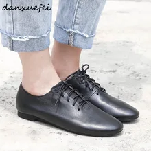 Г. весенние женские туфли-оксфорды из натуральной кожи на шнуровке на плоской подошве мягкая удобная прогулочная обувь для отдыха женская обувь высокого качества