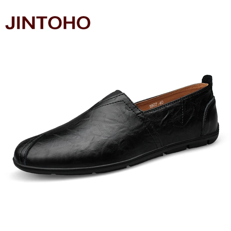 

JINTOHO Big Size Men Shoe Genuine Leather Glitter Male Shoes Slip On Men Loafers Winter With Fur Warm Men Flats Shoes Large Size
