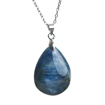 

Drop Shipping Woman Mens Necklace Charms Suspension Water Drop Bead Natural Kyanite Pendant AAAA 25x18x8mm