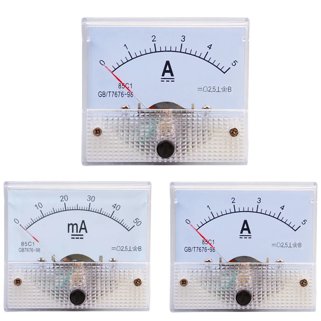 

DC Analog Current Meter Panel 5A 10A 15A 20A 30A 50A 100A Gauge Pointer Current Mechanical Ammeters Measuring Tools