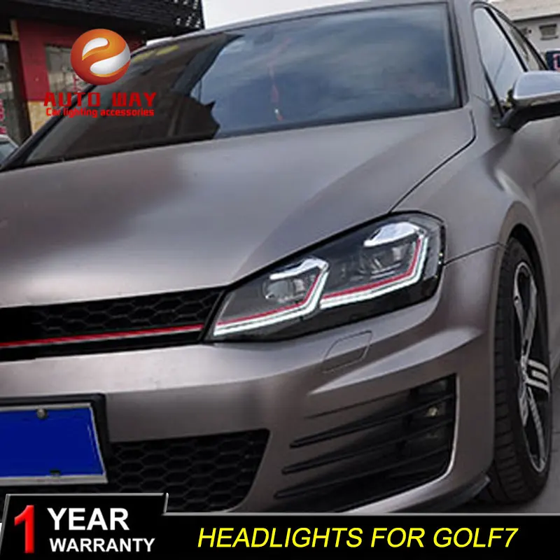 Автомобильный Стайлинг D2H H7 чехол для фары VW Golf7 Golf 7 MK7 светодиодный фонарь DRL Объектив Двойной Луч биксеноновый HID