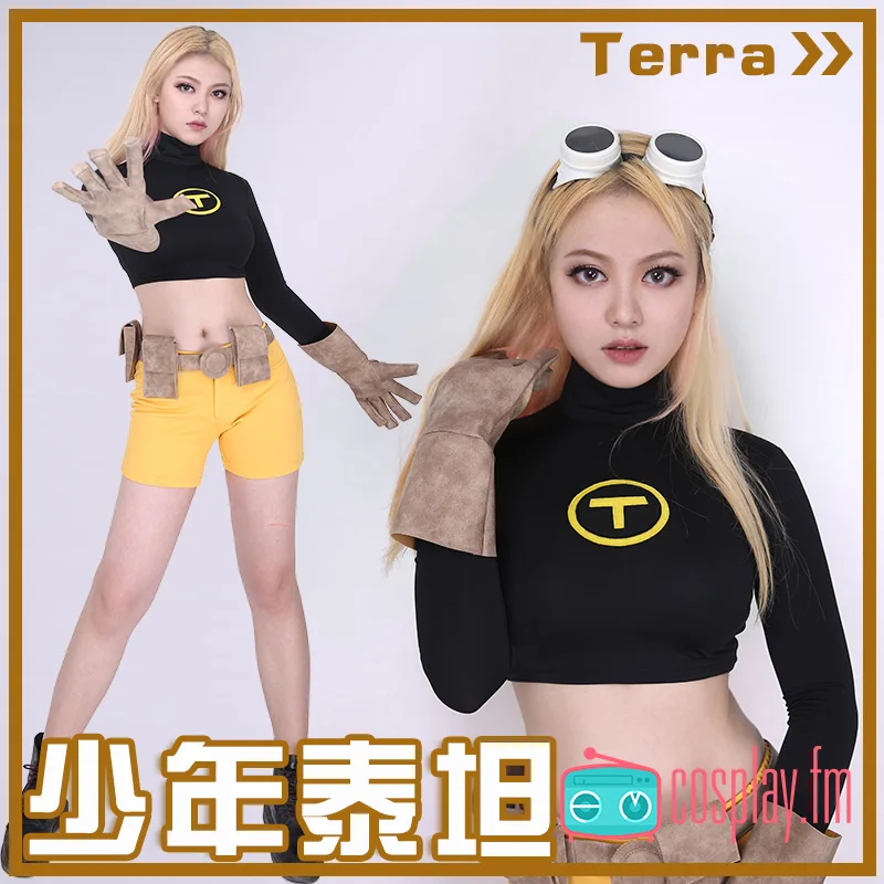 Terra женский костюм для косплея топ шорты|cosplay costume|female cosplayteen titans costume |