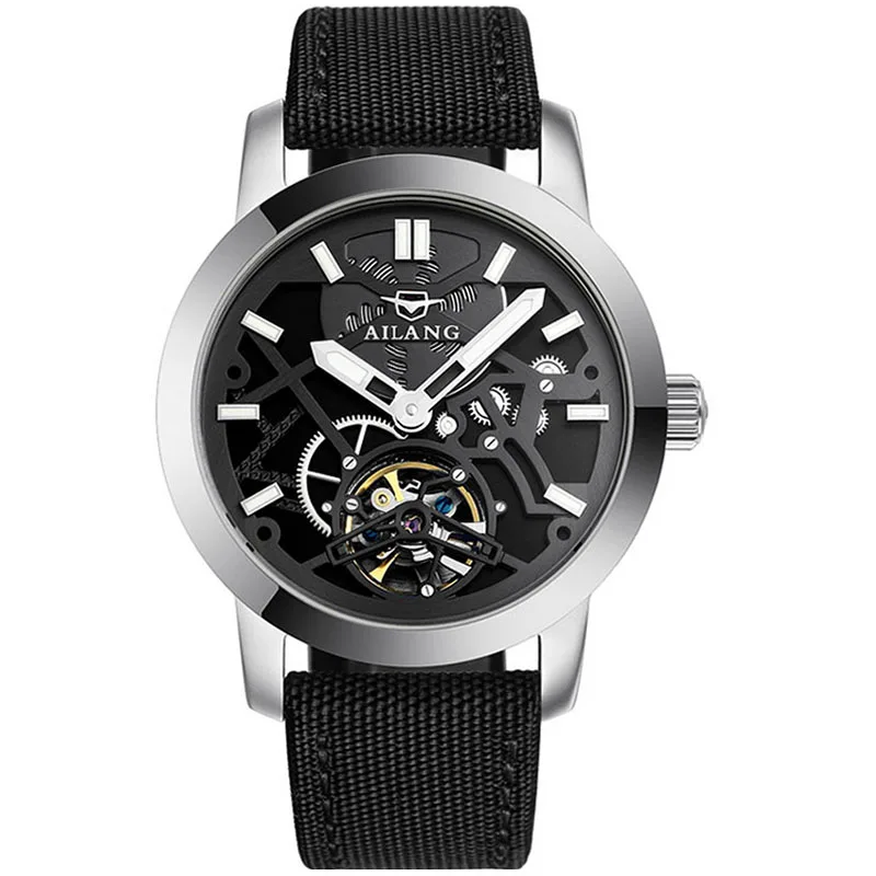 

AILANG 6861 Switzerland watches men luxury brand automatic all black multi-function table army silver black relogio masculino