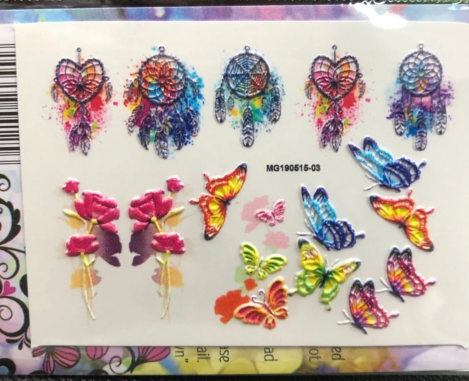 

Nail 3Dsticker Engraved Butterfly/Flies Nail Sticker Embossed Wave Nail Water Decals Fashion Empaistic Nail Water Slide#3D0018