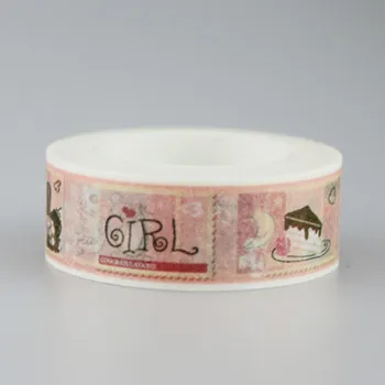 

1.5cm Cute postage stamp footprint Adhesive Tape for Scrapbooking DIY Craft Sticky Deco Masking Japanese Paper Washi Tape