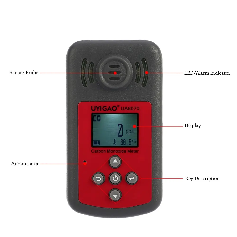 

Digital Carbon Monoxide Meter Mini CO Tester Monitor Gas analyzer LCD gas leak detector with Sound Light Alarm 0-2000ppm