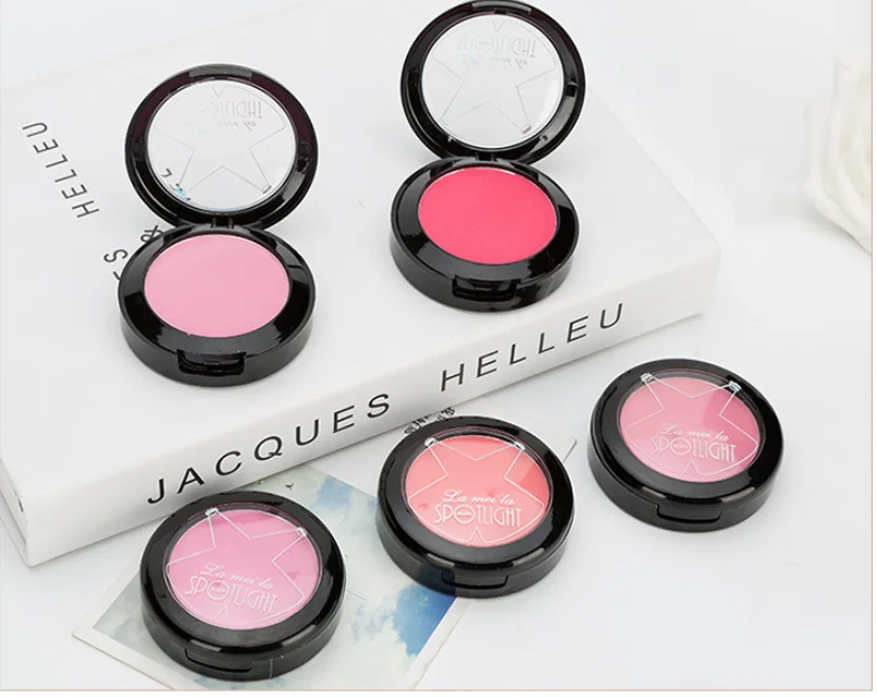 High Quality Brand Makeup Cheek Face Blush Powder 6Color Blusher Powder Pressed Foundation Face Makeup Blusher With Brush