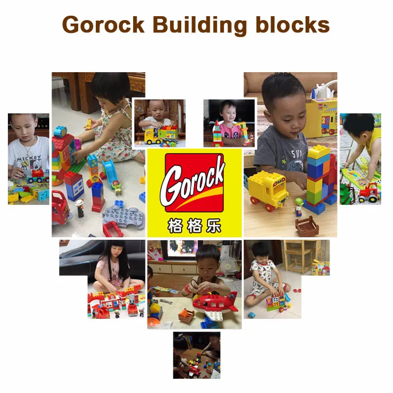 GOROCK Джунгли животных строительные блоки DIY просветить мальчик рисунок большой размер Кирпичи подарок для малышей Детские игрушки